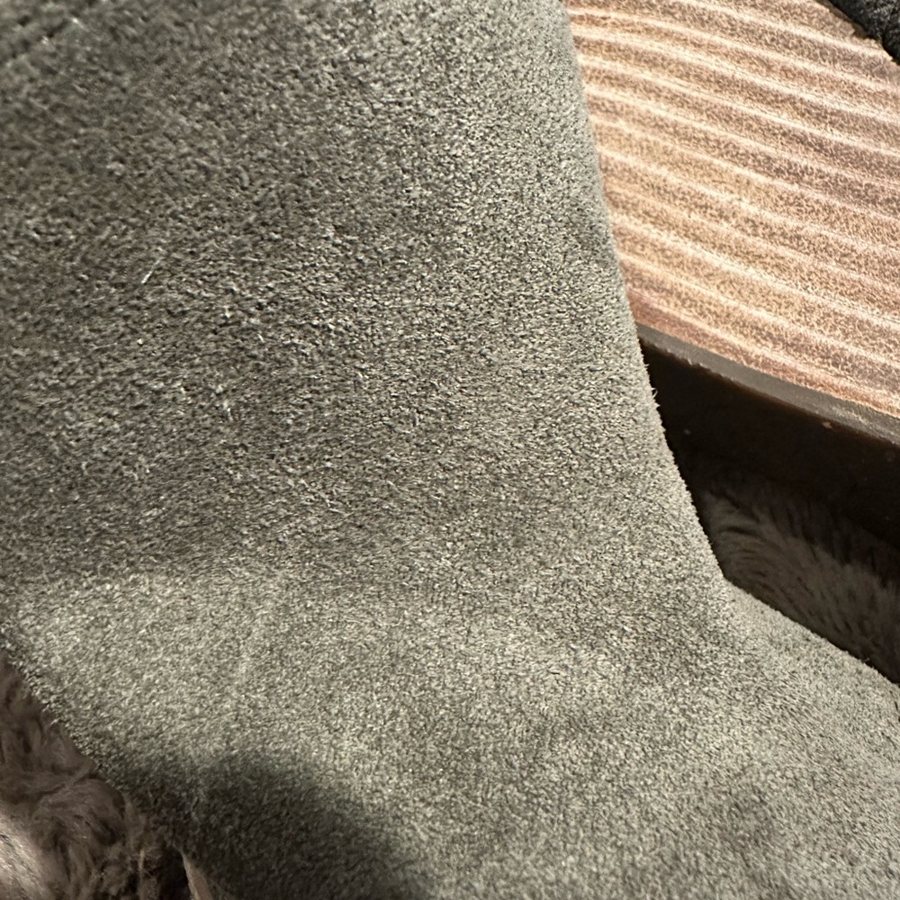 Lucky Brand Women's Suede Peep-Toe Mules - Picture 10 of 10